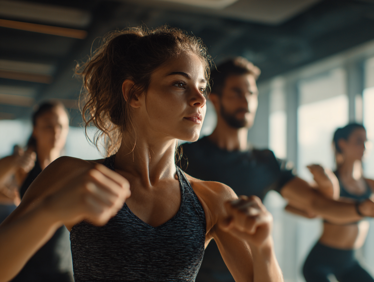 Активні люди під час тренування